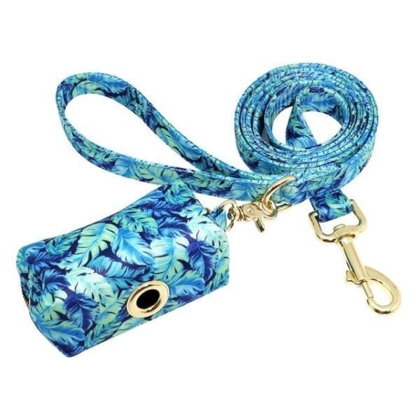 blue-leash-bag-set